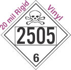 Poison Toxic Class 6.1 UN2505 20mil Rigid Vinyl DOT Placard