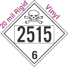 Poison Toxic Class 6.1 UN2515 20mil Rigid Vinyl DOT Placard