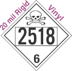 Poison Toxic Class 6.1 UN2518 20mil Rigid Vinyl DOT Placard