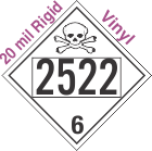 Poison Toxic Class 6.1 UN2522 20mil Rigid Vinyl DOT Placard