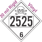 Poison Toxic Class 6.1 UN2525 20mil Rigid Vinyl DOT Placard