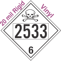 Poison Toxic Class 6.1 UN2533 20mil Rigid Vinyl DOT Placard