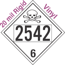 Poison Toxic Class 6.1 UN2542 20mil Rigid Vinyl DOT Placard