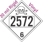 Poison Toxic Class 6.1 UN2572 20mil Rigid Vinyl DOT Placard
