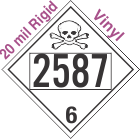 Poison Toxic Class 6.1 UN2587 20mil Rigid Vinyl DOT Placard