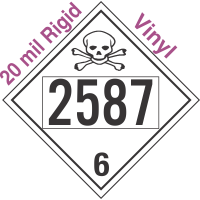 Poison Toxic Class 6.1 UN2587 20mil Rigid Vinyl DOT Placard