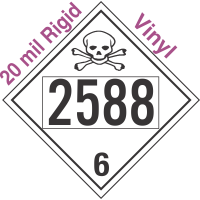 Poison Toxic Class 6.1 UN2588 20mil Rigid Vinyl DOT Placard