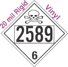 Poison Toxic Class 6.1 UN2589 20mil Rigid Vinyl DOT Placard