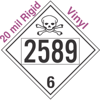 Poison Toxic Class 6.1 UN2589 20mil Rigid Vinyl DOT Placard