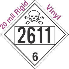 Poison Toxic Class 6.1 UN2611 20mil Rigid Vinyl DOT Placard