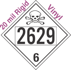 Poison Toxic Class 6.1 UN2629 20mil Rigid Vinyl DOT Placard