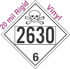 Poison Toxic Class 6.1 UN2630 20mil Rigid Vinyl DOT Placard