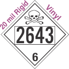 Poison Toxic Class 6.1 UN2643 20mil Rigid Vinyl DOT Placard