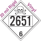 Poison Toxic Class 6.1 UN2651 20mil Rigid Vinyl DOT Placard