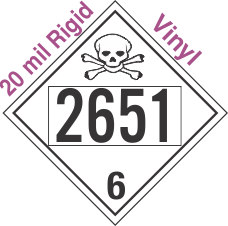 Poison Toxic Class 6.1 UN2651 20mil Rigid Vinyl DOT Placard
