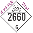 Poison Toxic Class 6.1 UN2660 20mil Rigid Vinyl DOT Placard