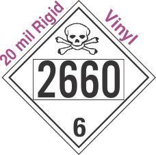 Poison Toxic Class 6.1 UN2660 20mil Rigid Vinyl DOT Placard