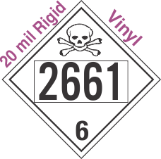 Poison Toxic Class 6.1 UN2661 20mil Rigid Vinyl DOT Placard