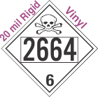 Poison Toxic Class 6.1 UN2664 20mil Rigid Vinyl DOT Placard