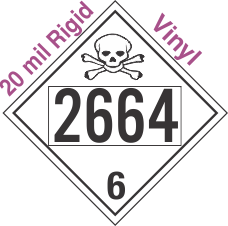 Poison Toxic Class 6.1 UN2664 20mil Rigid Vinyl DOT Placard