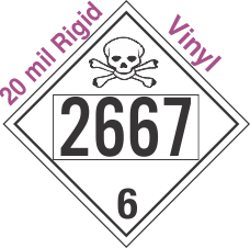 Poison Toxic Class 6.1 UN2667 20mil Rigid Vinyl DOT Placard