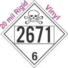 Poison Toxic Class 6.1 UN2671 20mil Rigid Vinyl DOT Placard