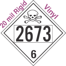 Poison Toxic Class 6.1 UN2673 20mil Rigid Vinyl DOT Placard