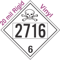 Poison Toxic Class 6.1 UN2716 20mil Rigid Vinyl DOT Placard