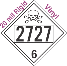 Poison Toxic Class 6.1 UN2727 20mil Rigid Vinyl DOT Placard