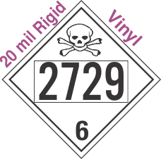 Poison Toxic Class 6.1 UN2729 20mil Rigid Vinyl DOT Placard