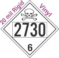 Poison Toxic Class 6.1 UN2730 20mil Rigid Vinyl DOT Placard