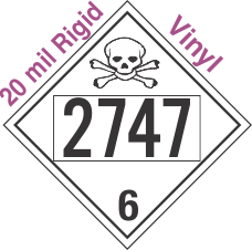 Poison Toxic Class 6.1 UN2747 20mil Rigid Vinyl DOT Placard