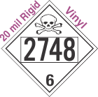 Poison Toxic Class 6.1 UN2748 20mil Rigid Vinyl DOT Placard