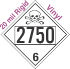 Poison Toxic Class 6.1 UN2750 20mil Rigid Vinyl DOT Placard