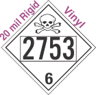 Poison Toxic Class 6.1 UN2753 20mil Rigid Vinyl DOT Placard