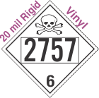 Poison Toxic Class 6.1 UN2757 20mil Rigid Vinyl DOT Placard