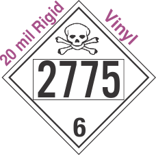 Poison Toxic Class 6.1 UN2775 20mil Rigid Vinyl DOT Placard