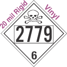 Poison Toxic Class 6.1 UN2779 20mil Rigid Vinyl DOT Placard