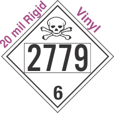Poison Toxic Class 6.1 UN2779 20mil Rigid Vinyl DOT Placard