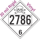 Poison Toxic Class 6.1 UN2786 20mil Rigid Vinyl DOT Placard
