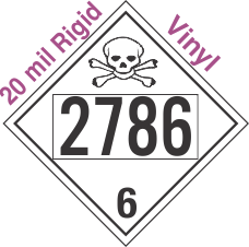 Poison Toxic Class 6.1 UN2786 20mil Rigid Vinyl DOT Placard