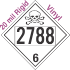 Poison Toxic Class 6.1 UN2788 20mil Rigid Vinyl DOT Placard
