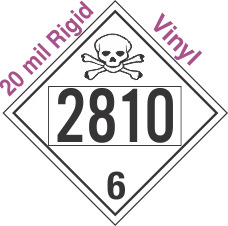 Poison Toxic Class 6.1 UN2810 20mil Rigid Vinyl DOT Placard
