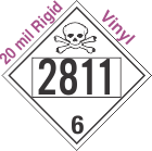 Poison Toxic Class 6.1 UN2811 20mil Rigid Vinyl DOT Placard