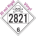 Poison Toxic Class 6.1 UN2821 20mil Rigid Vinyl DOT Placard