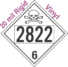 Poison Toxic Class 6.1 UN2822 20mil Rigid Vinyl DOT Placard