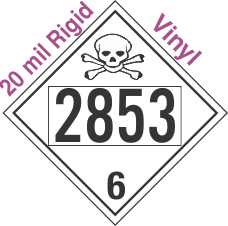 Poison Toxic Class 6.1 UN2853 20mil Rigid Vinyl DOT Placard