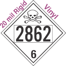 Poison Toxic Class 6.1 UN2862 20mil Rigid Vinyl DOT Placard