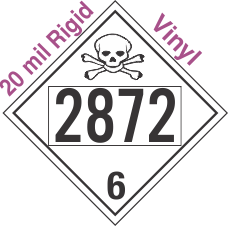Poison Toxic Class 6.1 UN2872 20mil Rigid Vinyl DOT Placard