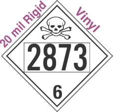 Poison Toxic Class 6.1 UN2873 20mil Rigid Vinyl DOT Placard